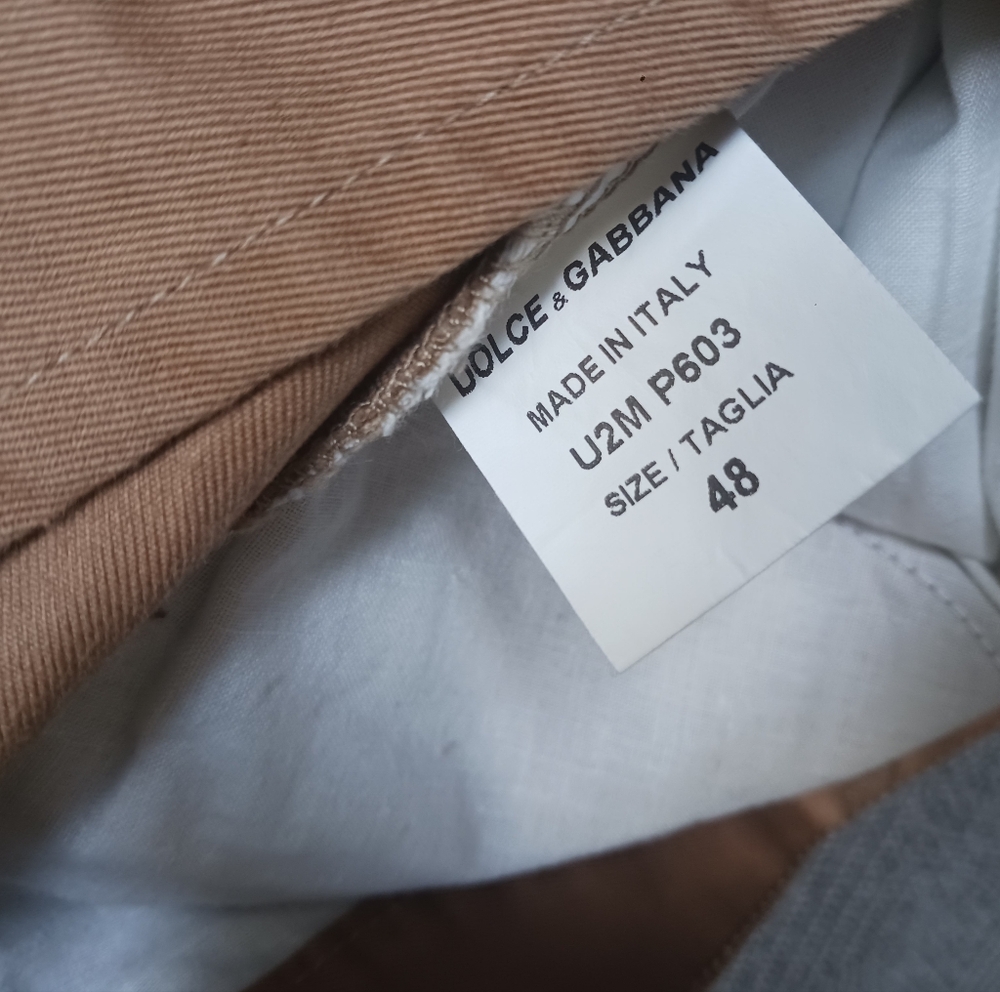 NWT Dolce & Gabbana Cotton Camel Pants Tag Size 48,  EU Size 34" x 34" - Picture 9 of 9